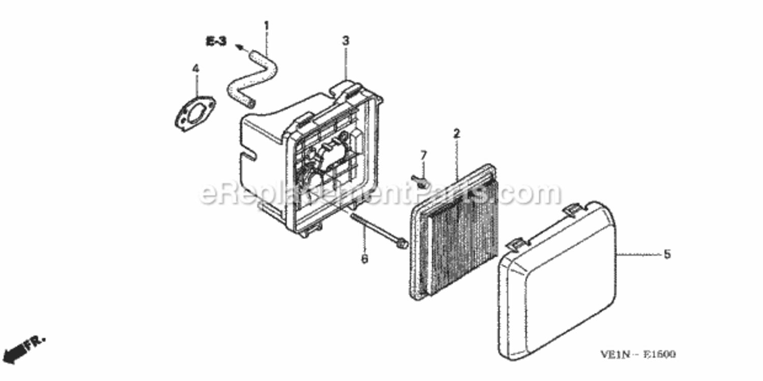 Air Cleaner Diagram and Parts List for HRB217 Type HXAVIN# MAEA-1000001 Honda Lawn Mower