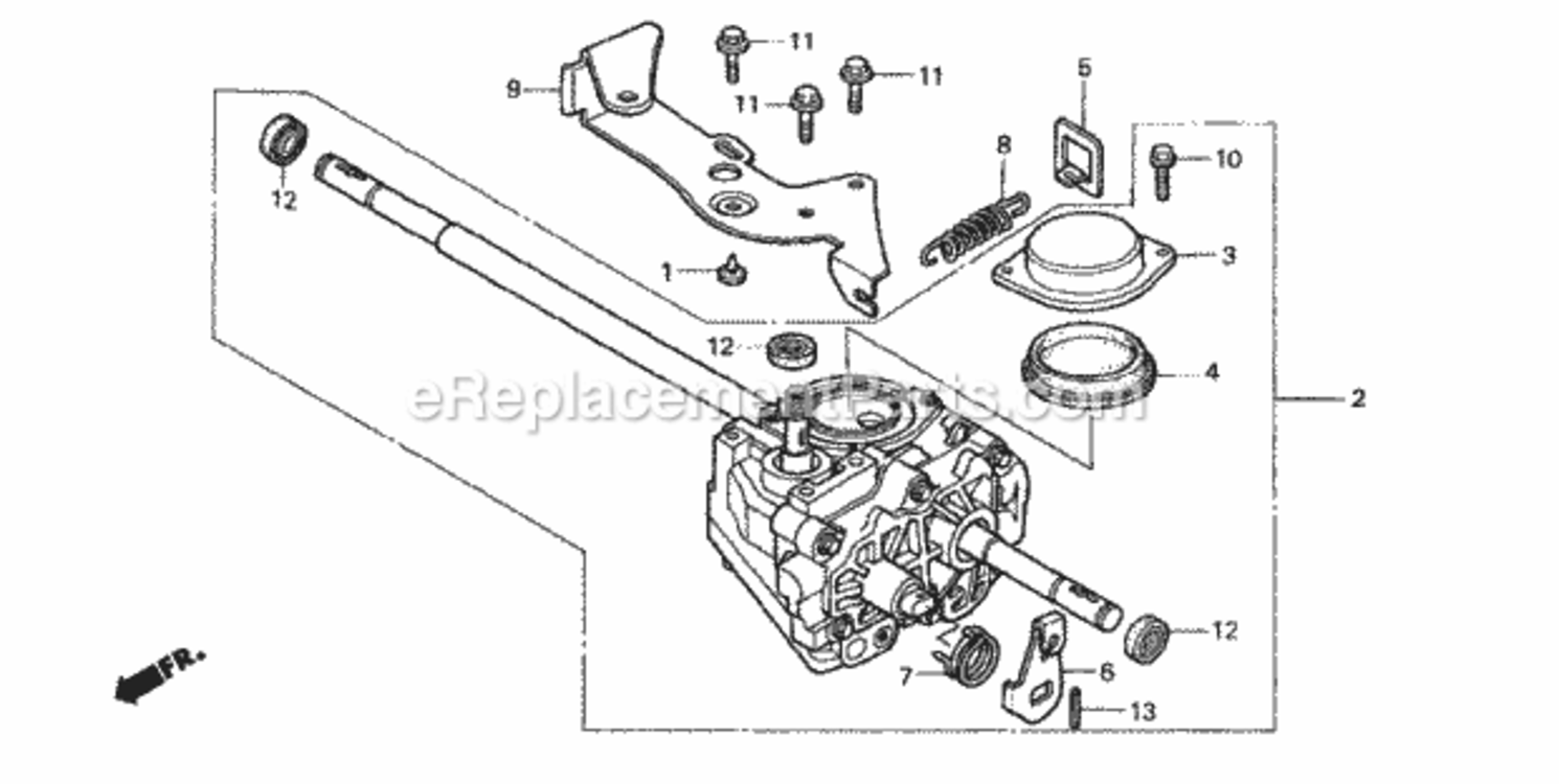 Transmission Diagram and Parts List for HRB217 Type HXAVIN# MAEA-1000001 Honda Lawn Mower