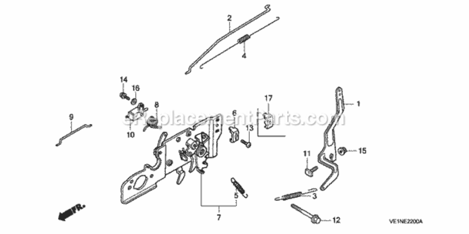 Control Diagram and Parts List for HRB217 Type HXAVIN# MAEA-1000001 Honda Lawn Mower