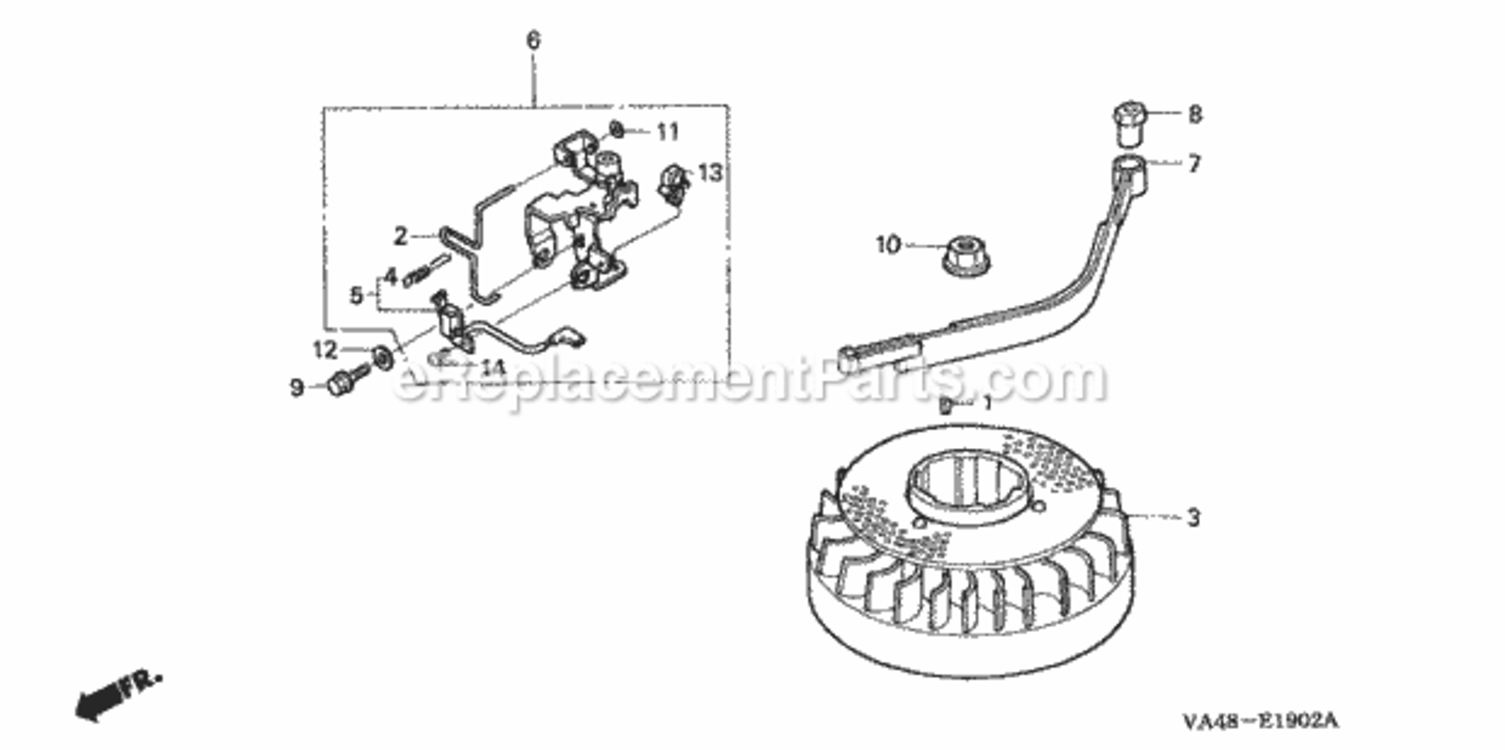 Flywheel 3 Diagram and Parts List for HRC215K1 Type PDAVIN# MZAU-6100001 to MZAU-9999999 Honda Lawn Mower