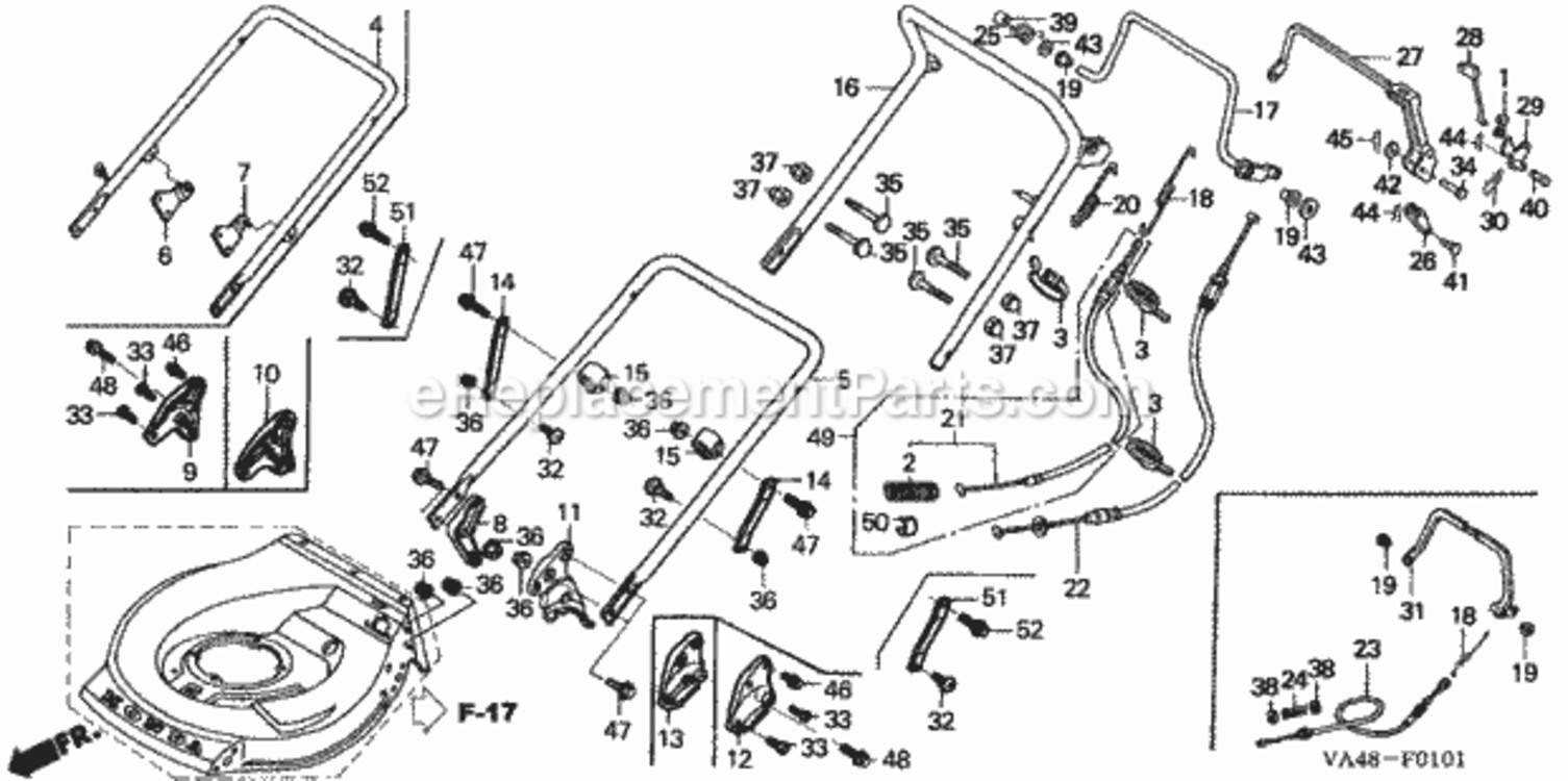 Part Location Diagram of 06541-VB5-A01 Honda Cable, Self