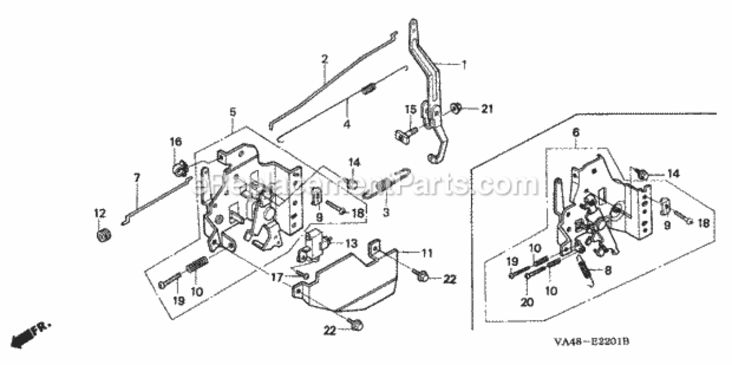 Control Diagram and Parts List for HRC216K1 Type HXAAVIN# MZAN-6100001 to MZAN-7999999 Honda Lawn Mower