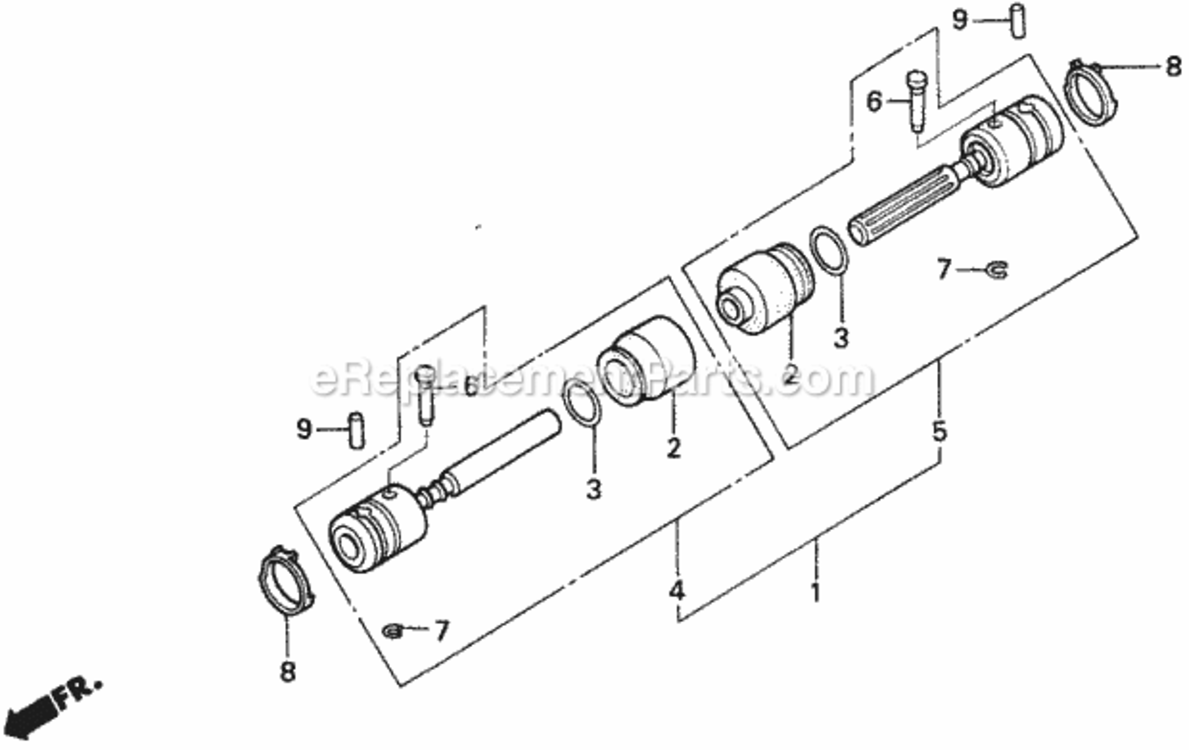 Joint Diagram and Parts List for HRC216K1 Type SXAAVIN# MZAN-6100001 to MZAN-7999999 Honda Lawn Mower