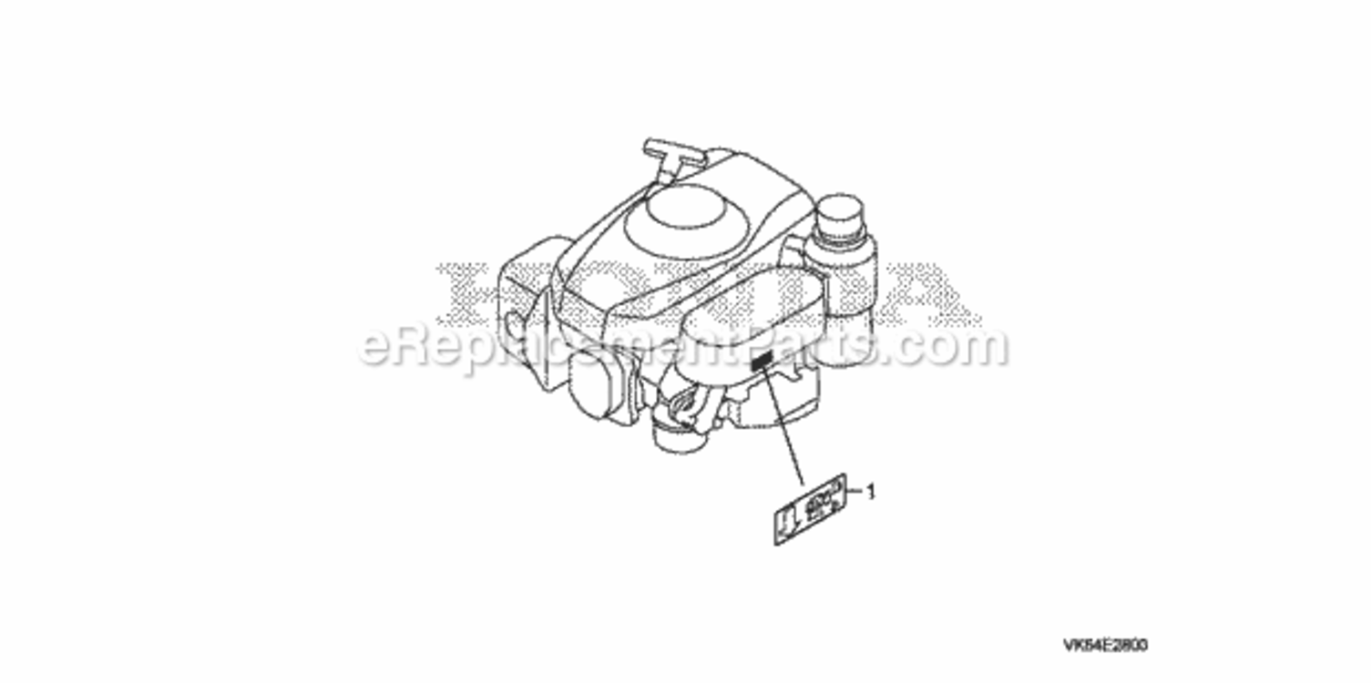 Label 1 Diagram and Parts List for HRC216K3 Type HXAVIN# MAKA-1050001 Honda Lawn Mower