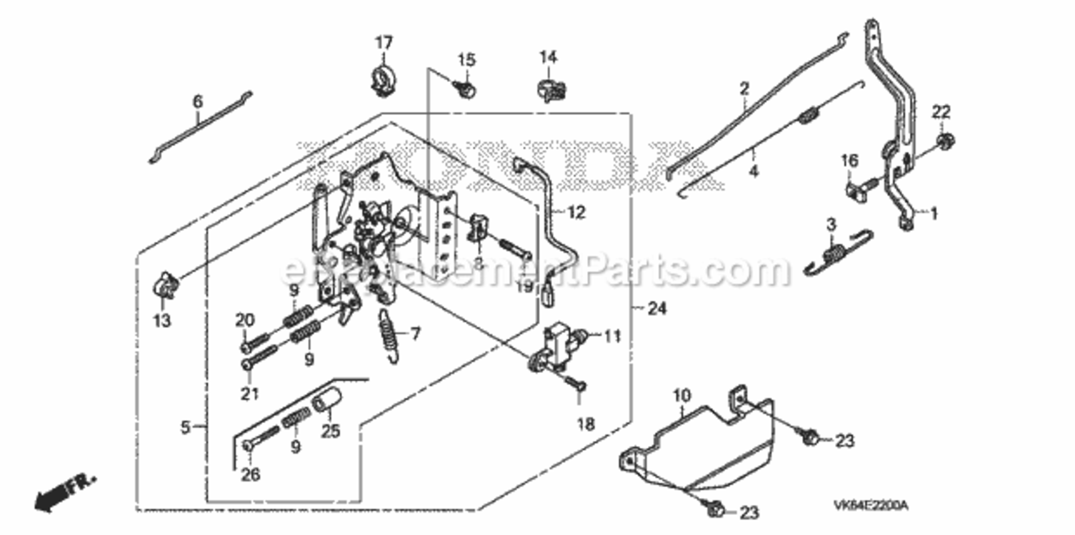 Control Diagram and Parts List for HRC216K3 Type HXAVIN# MAKA-1050001 Honda Lawn Mower