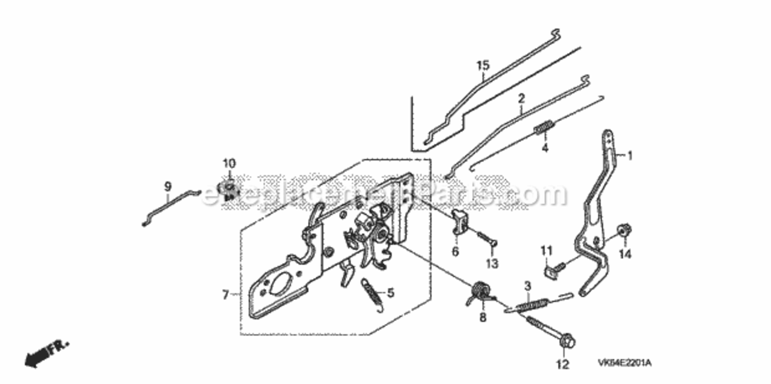Control Diagram and Parts List for HRC216K3 Type PDAVIN# MAJA-1100001 Honda Lawn Mower