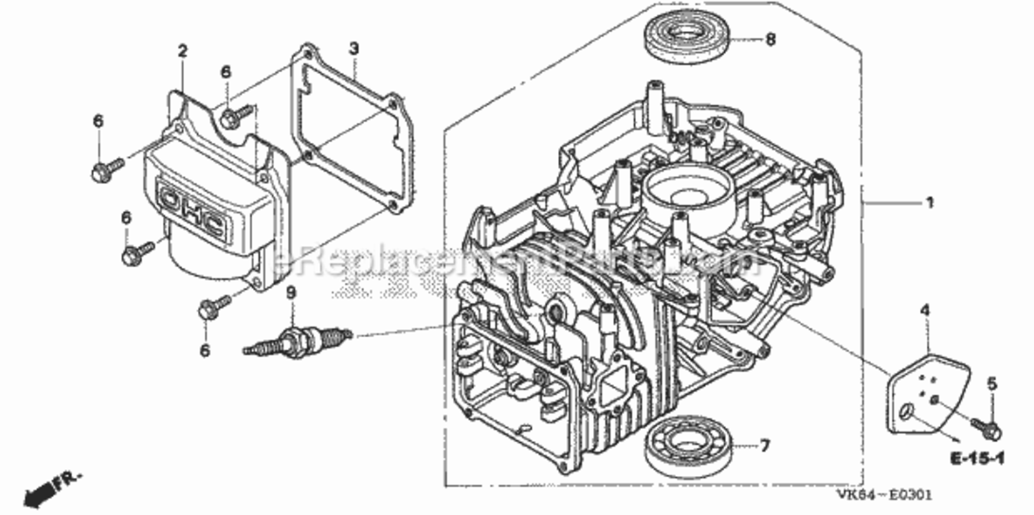 Cylinder Diagram and Parts List for HRC216K3 Type PDAVIN# MAJA-1100001 Honda Lawn Mower