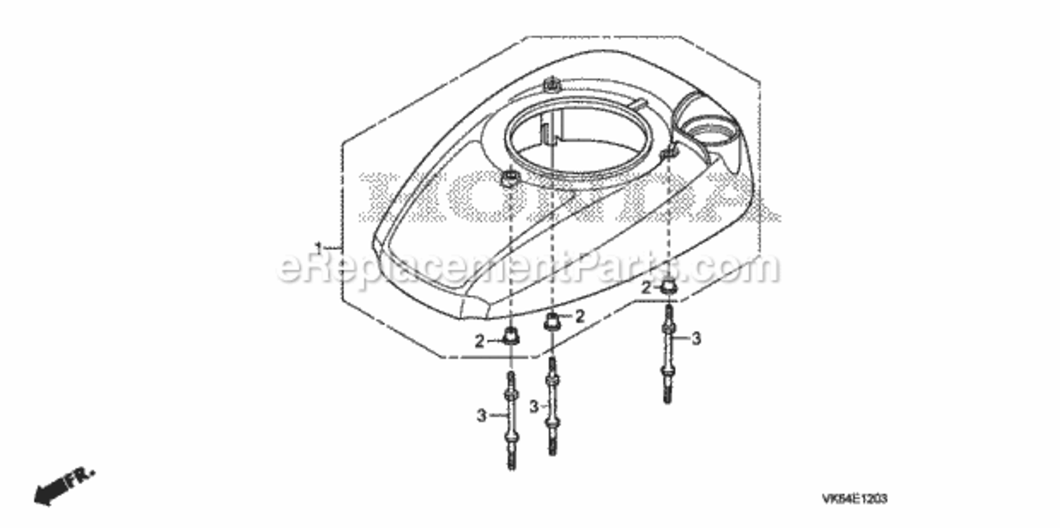 Fan Cover Diagram and Parts List for HRC216K3 Type PDAVIN# MAJA-1100001 Honda Lawn Mower