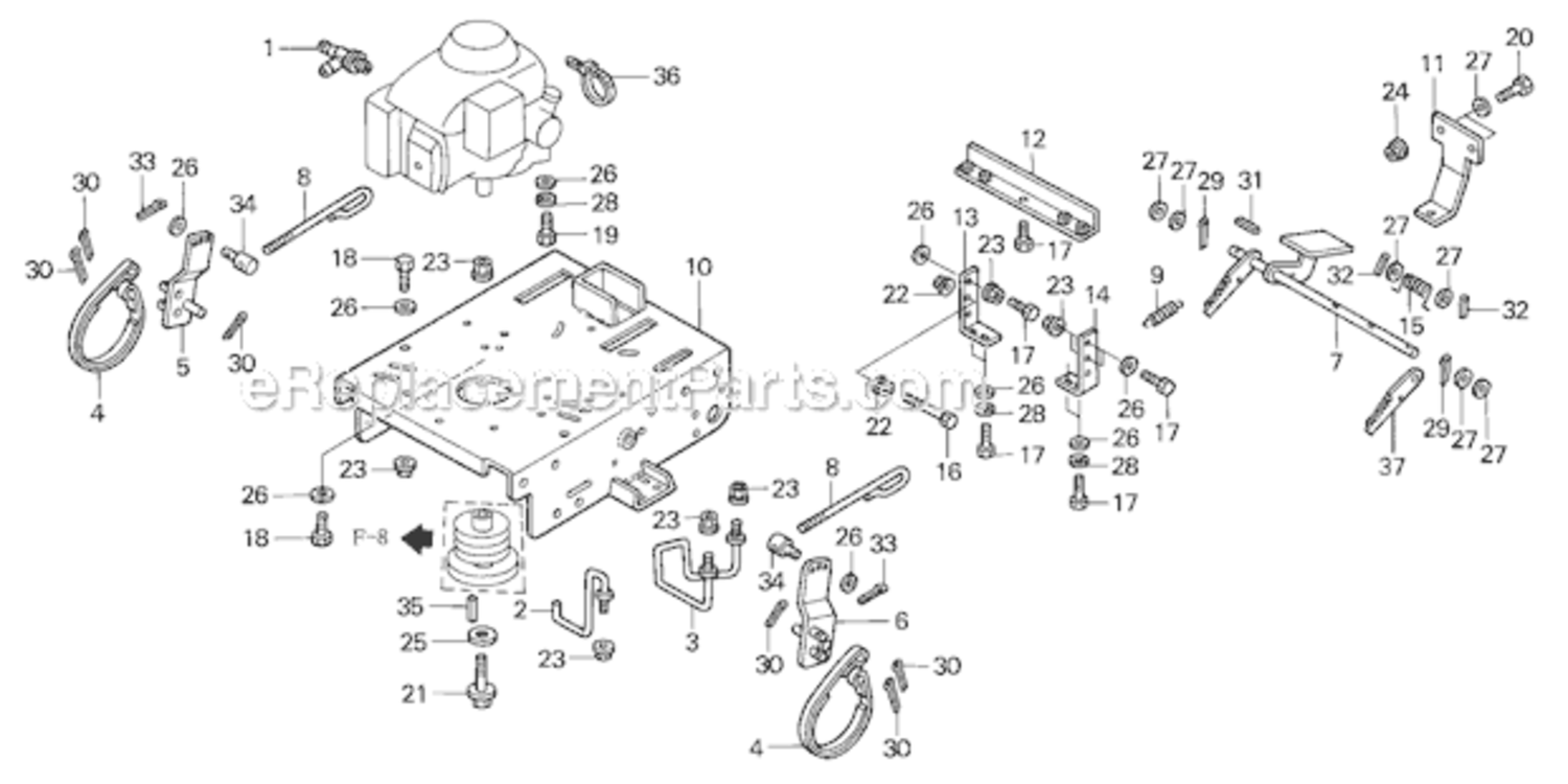 Engine Bed Diagram and Parts List for HRC7113 Type TXAVIN# MZCK-3000001 Honda Lawn Mower