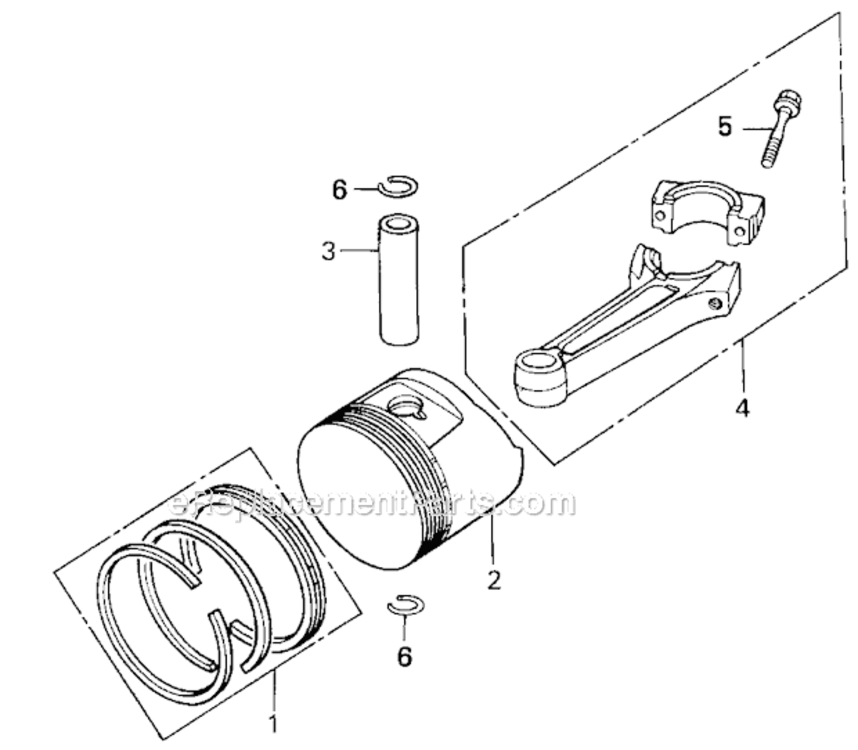 Piston + Connecting Rod Diagram and Parts List for HRC7113 Type TXAVIN# MZCK-3000001 Honda Lawn Mower