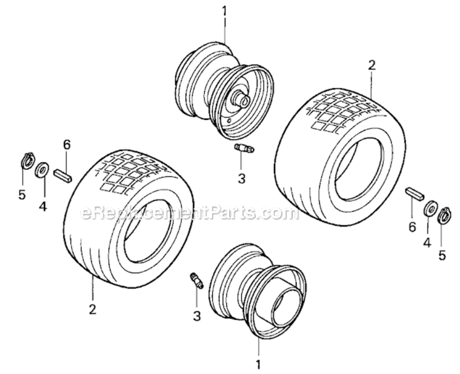Rear Wheel Diagram and Parts List for HRC7113 Type TXAVIN# MZCK-3000001 Honda Lawn Mower