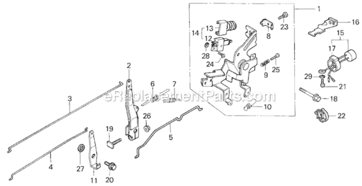 Control Diagram and Parts List for HRC7113 Type TXAVIN# MZCK-3000001 Honda Lawn Mower