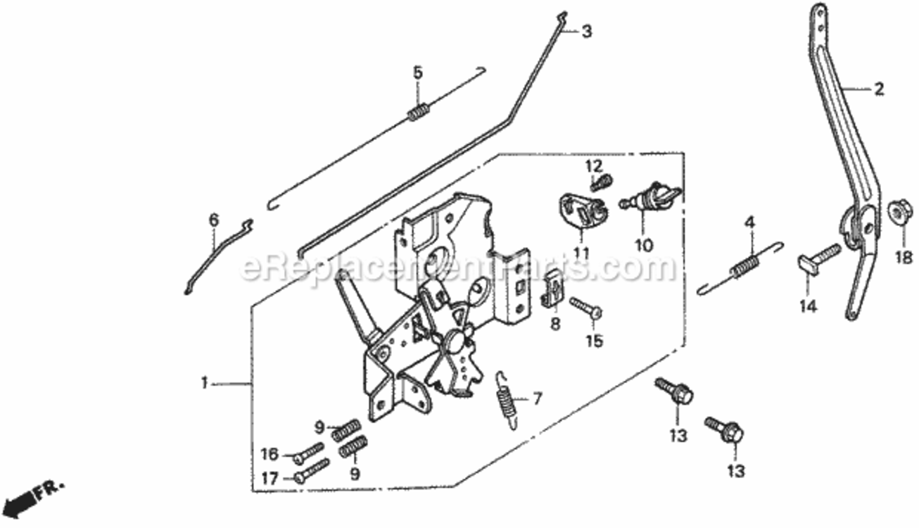Control Diagram and Parts List for HRM195 Type PAVIN# MZBV-6000001 Honda Lawn Mower