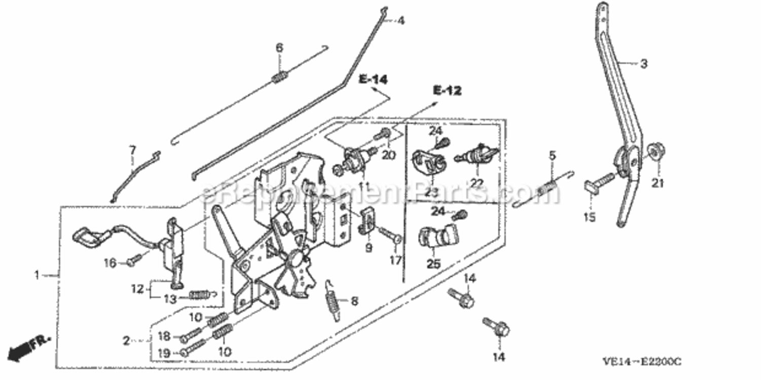 Control Diagram and Parts List for HRM215K1 Type SXAVIN# MZBB-6200001 to MZBB-6299999 Honda Lawn Mower