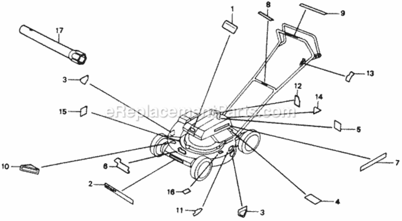 Labels Diagram and Parts List for HRM21 Type SVAVIN# MZAV-6000001 Honda Lawn Mower