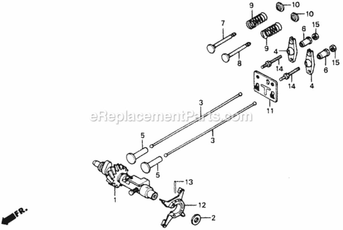 Camshaft Diagram and Parts List for HRM21 Type SVAVIN# MZAV-6000001 Honda Lawn Mower
