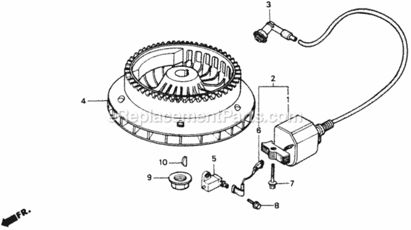 Flywheel Diagram and Parts List for HRM21 Type SVAVIN# MZAV-6000001 Honda Lawn Mower