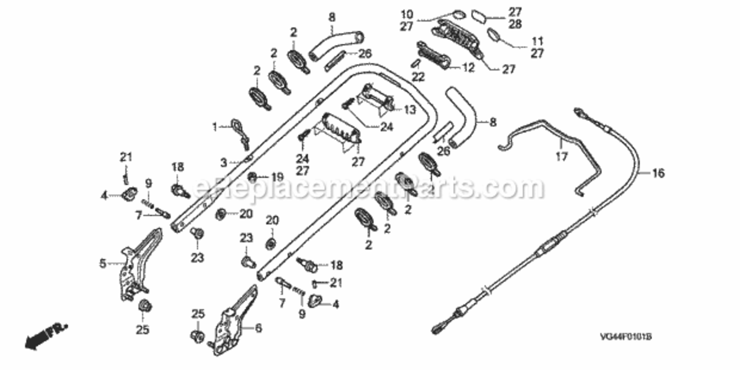 Part Location Diagram of 53158-VL0-B01 Honda Pin (8mm)