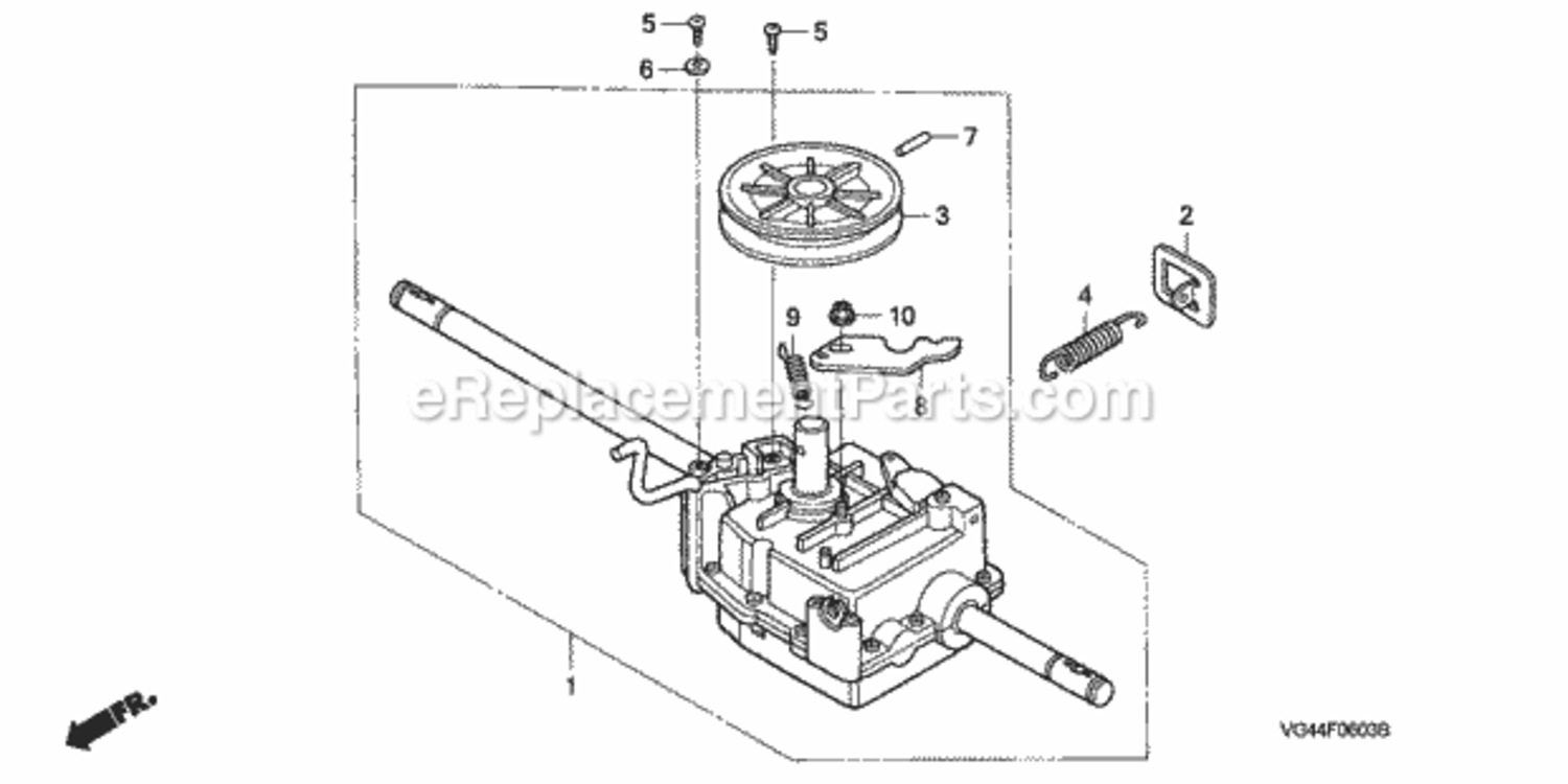 Transmission 4 Diagram and Parts List for HRR216K4 Type TDAVIN# MZCG-7700001 to MZCG-7799999 Honda Lawn Mower