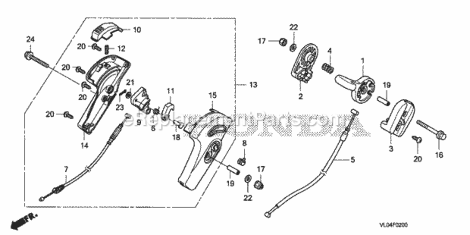 Part Location Diagram of 75165-VL0-C00 Honda Knob, Push