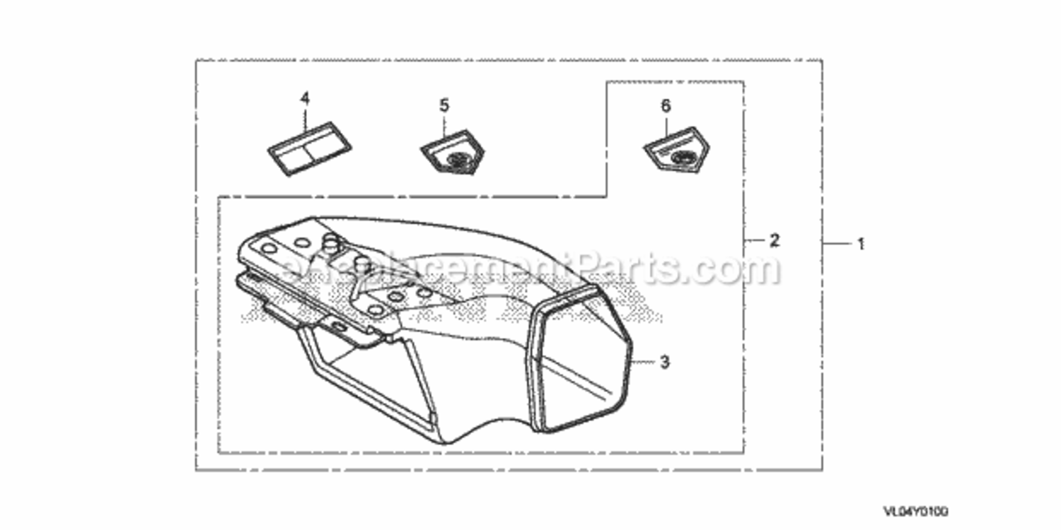 Side Discharge Kit Diagram and Parts List for HRR216K7 Type PDAAVIN# MZCG-8200001 Honda Lawn Mower