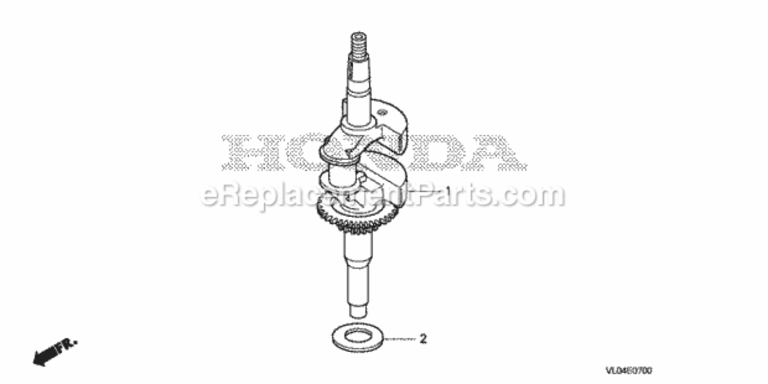 Crankshaft Diagram and Parts List for HRR216K7 Type PDAAVIN# MZCG-8200001 Honda Lawn Mower