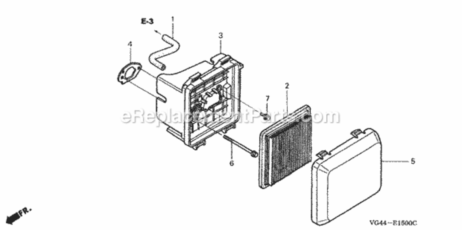 Air Cleaner Diagram and Parts List for HRR216 Type SDAVIN# MZCG-6000001 to MZCG-6299999 Honda Lawn Mower