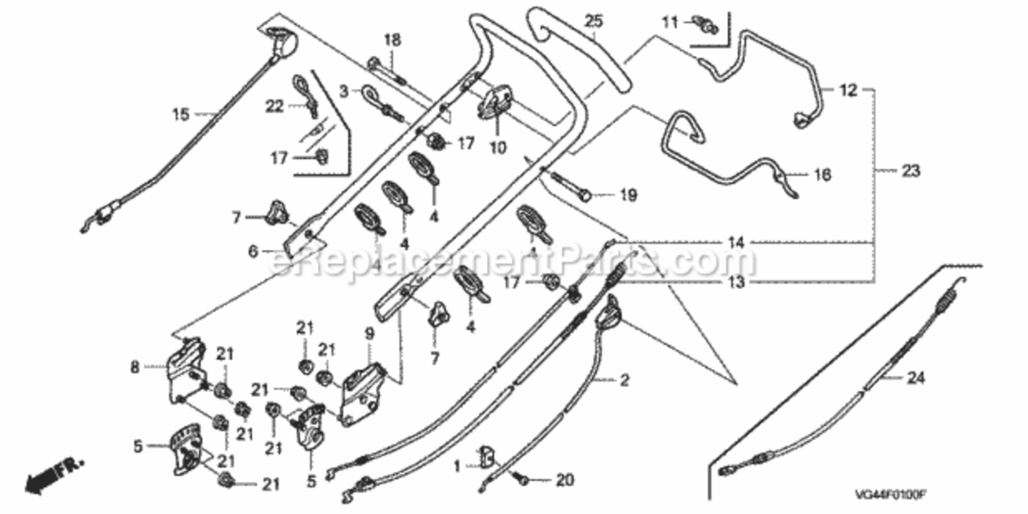 Part Location Diagram of 42990-VG4-010 Honda Panel, Rr. Adjuster