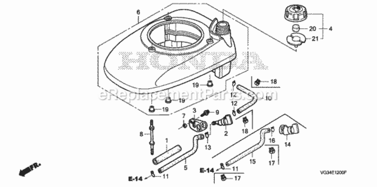 Fan Cover 1 Diagram and Parts List for HRS216K2 Type SDAAVIN# MZBZ-6300001 to MZBZ-6369999 Honda Lawn Mower