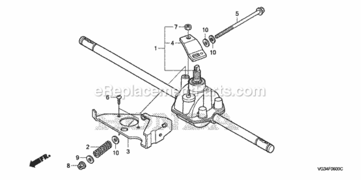 Transmission 1 Diagram and Parts List for HRS216 Type SDAVIN# MZBZ-6000001 to MZBZ-6065864 Honda Lawn Mower