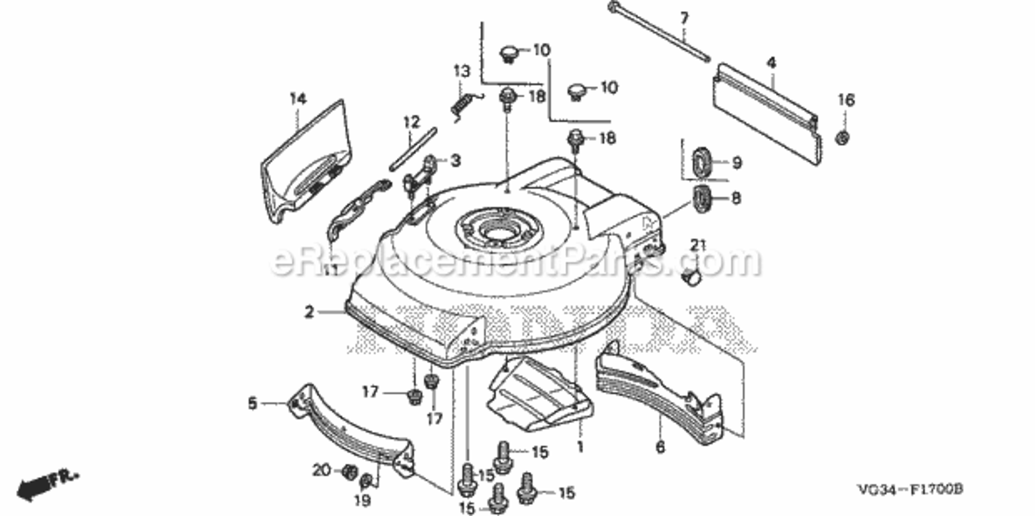 Part Location Diagram of 76284-VG3-010 Honda Spring, Guard Return