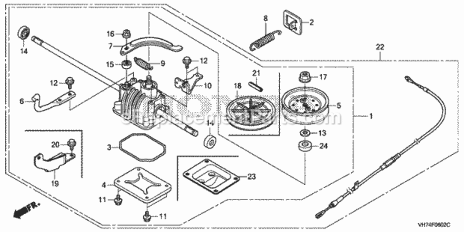 Transmission 3 Diagram and Parts List for HRX217K1 Type VKAAVIN# MAGA-1400001 to MAGA-1499999 Honda Lawn Mower