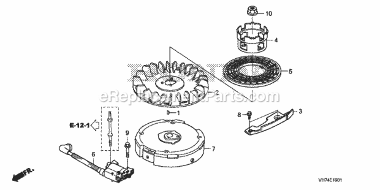 Flywheel + Ignition Coil 2 Diagram and Parts List for HRX217K2 Type HXAAVIN# MAGA-1500001 Honda Lawn Mower