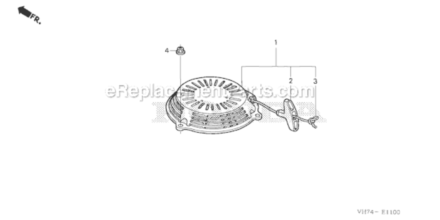 Recoil Starter Diagram and Parts List for HRX217K3 Type HYAVIN#MAGA 2020001 Honda Lawn Mower