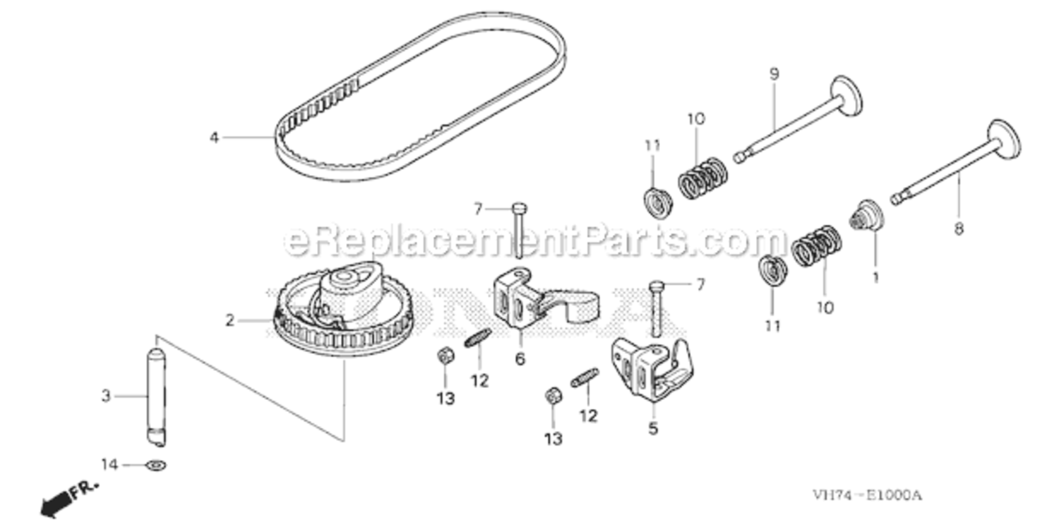 Camshaft Pulley Diagram and Parts List for HRX217K3 Type HYAVIN#MAGA 2020001 Honda Lawn Mower