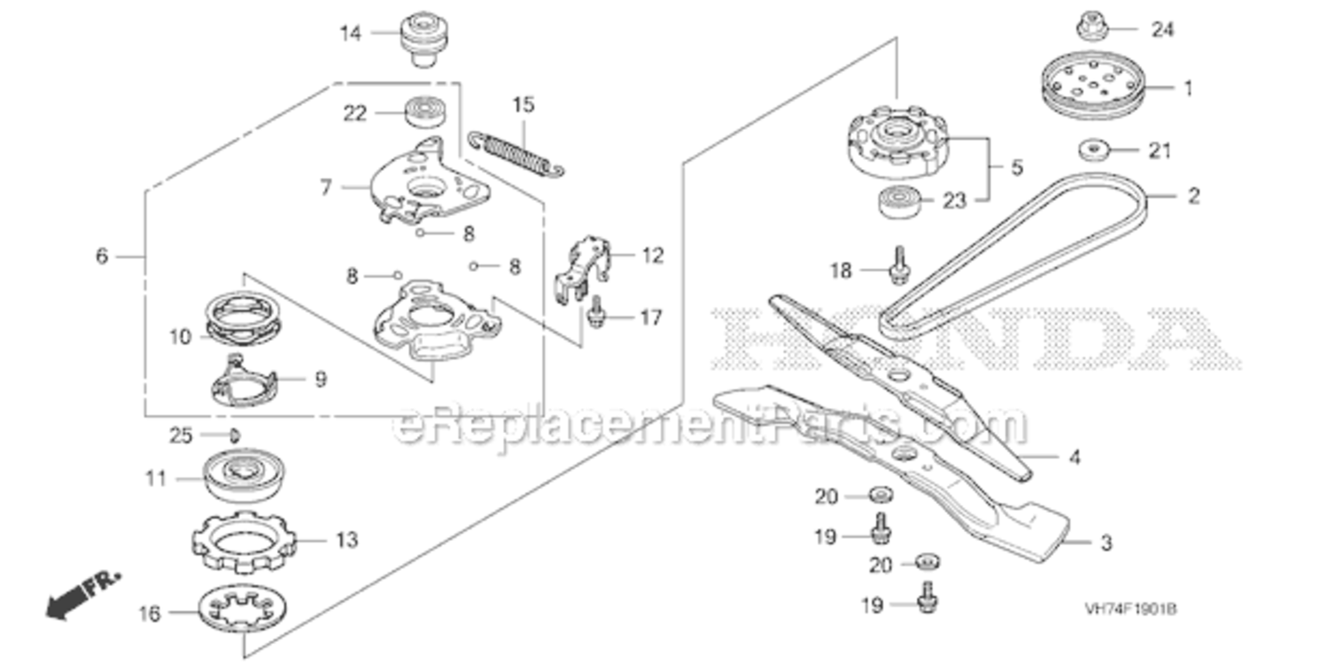 Rotary Blade Diagram and Parts List for HRX217K3 Type HYAVIN#MAGA 2020001 Honda Lawn Mower