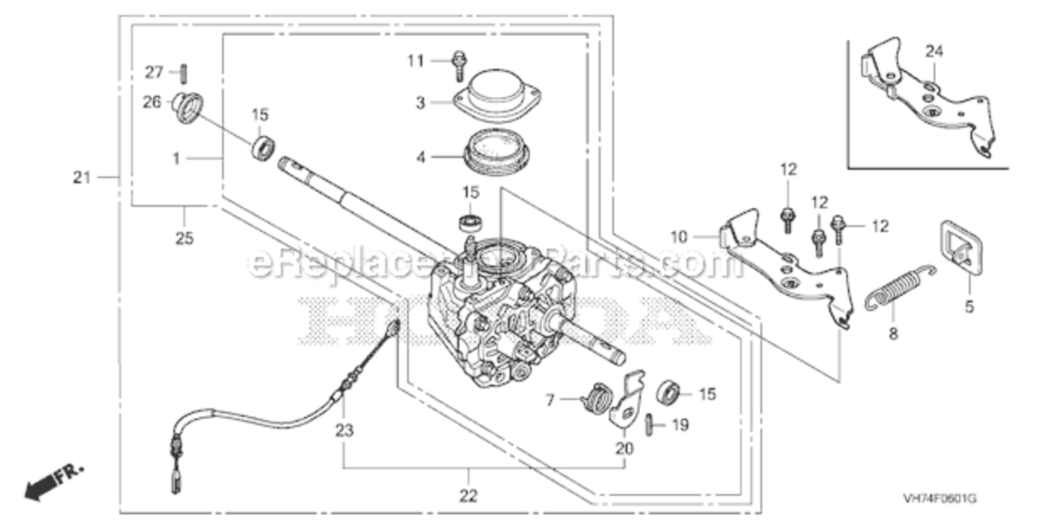 Transmission Diagram and Parts List for HRX217K3 Type HYAVIN#MAGA 2020001 Honda Lawn Mower