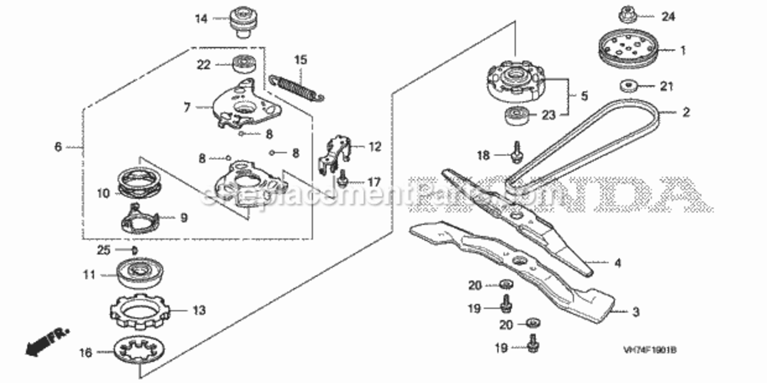 Rotary Blade 2 Diagram and Parts List for HRX217K3 Type HZAAVIN# MAGA-2020001 Honda Lawn Mower