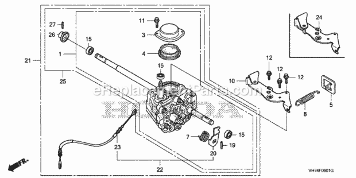 Transmission 2 Diagram and Parts List for HRX217K3 Type HZAAVIN# MAGA-2020001 Honda Lawn Mower