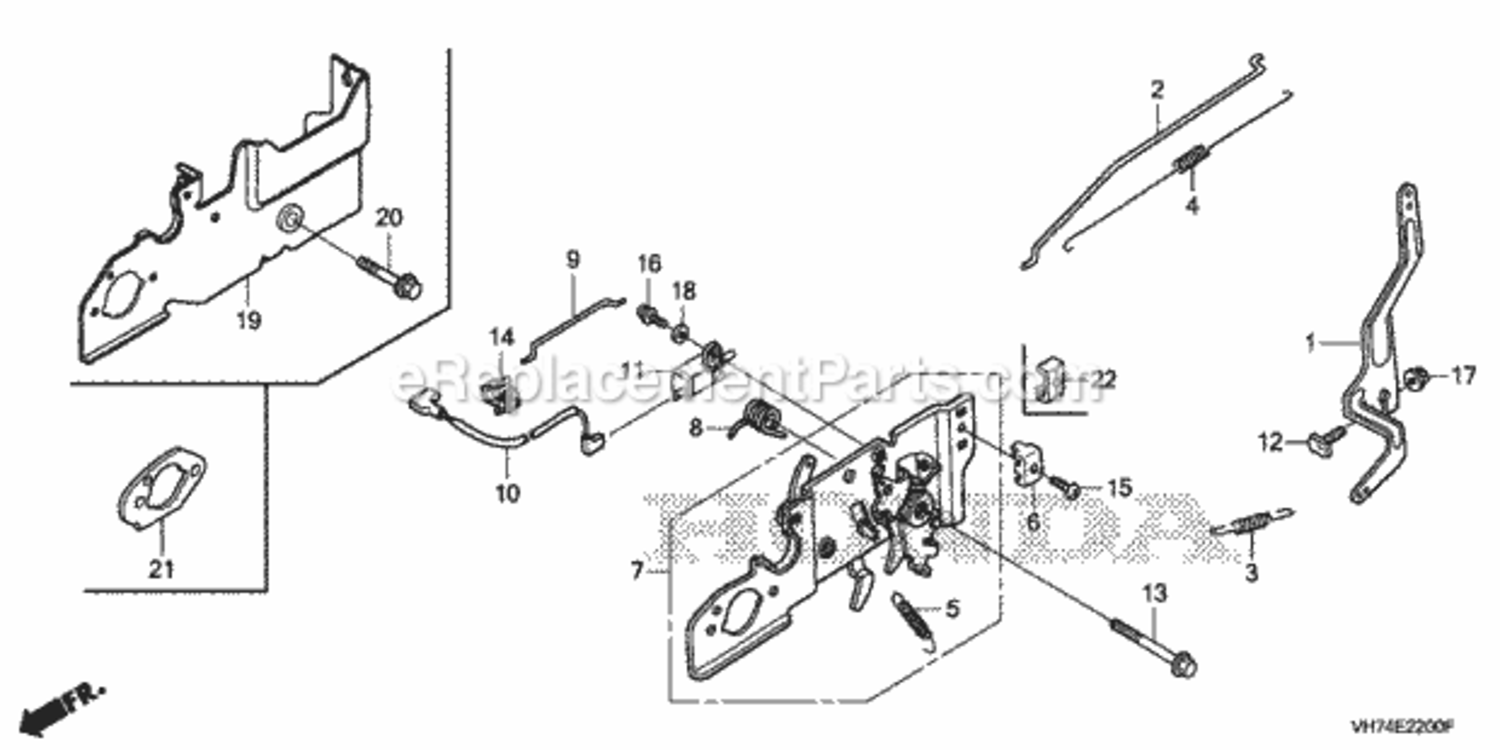 Control Diagram and Parts List for HRX217K3 Type VKAAVIN# MAGA-2020001 Honda Lawn Mower