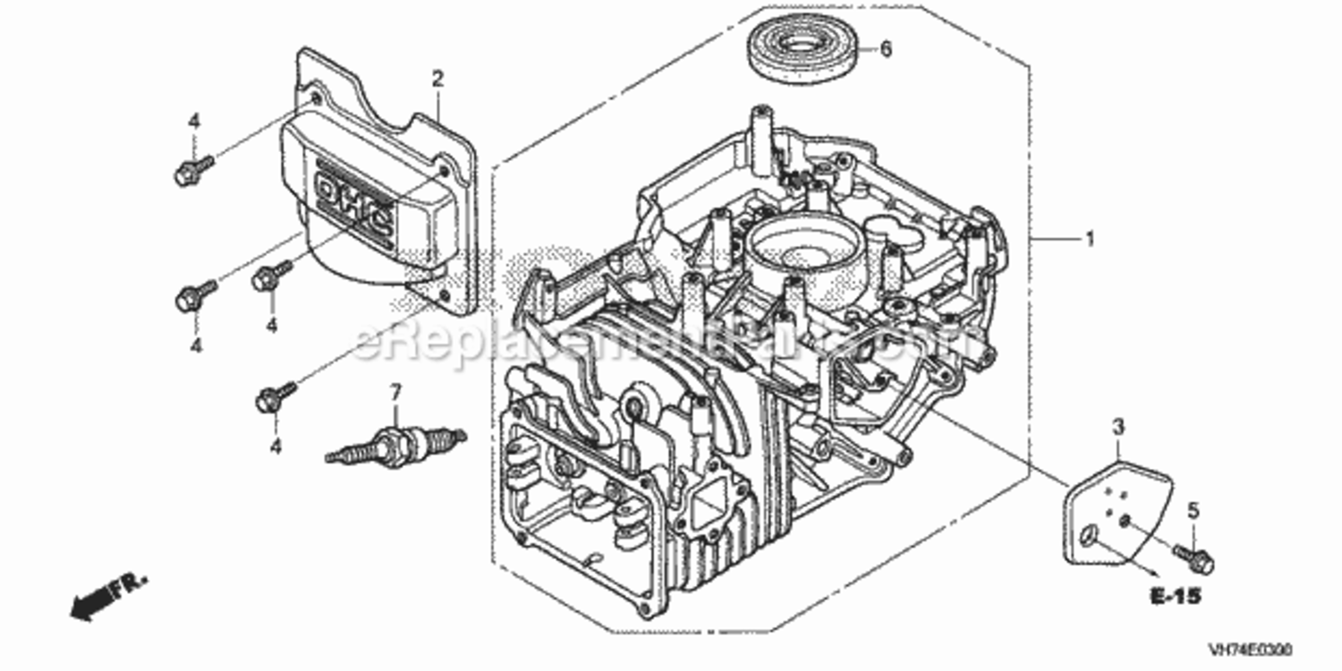 Cylinder Diagram and Parts List for HRX217K3 Type VKAAVIN# MAGA-2020001 Honda Lawn Mower