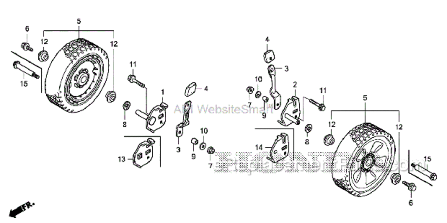 Page J Diagram and Parts List for HRX217 TDAVin#MAGA-1000001TOMAGA-1299999 Honda Lawn Mower