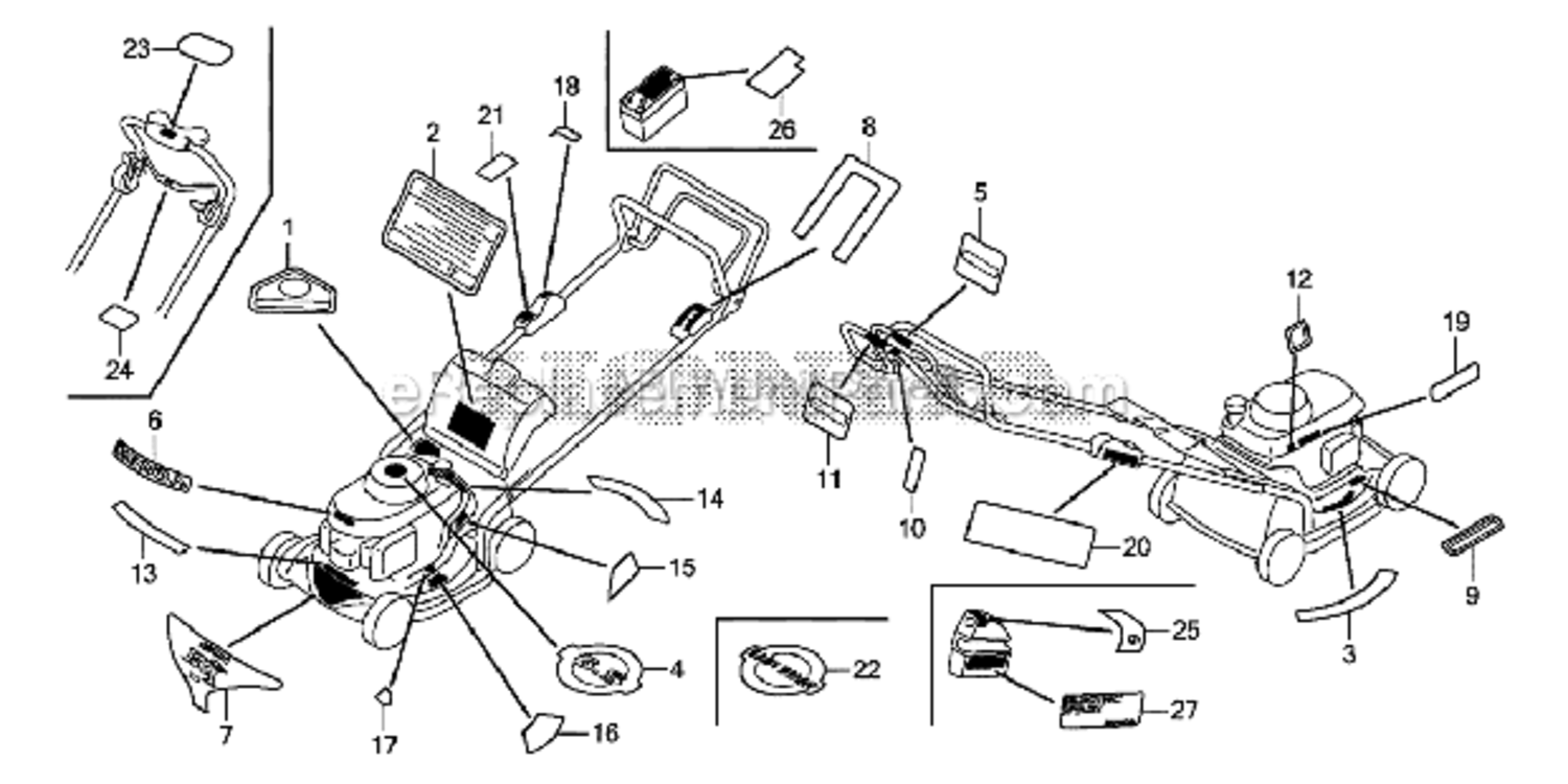 Page M Diagram and Parts List for HRX217 TDAVin#MAGA-1000001TOMAGA-1299999 Honda Lawn Mower