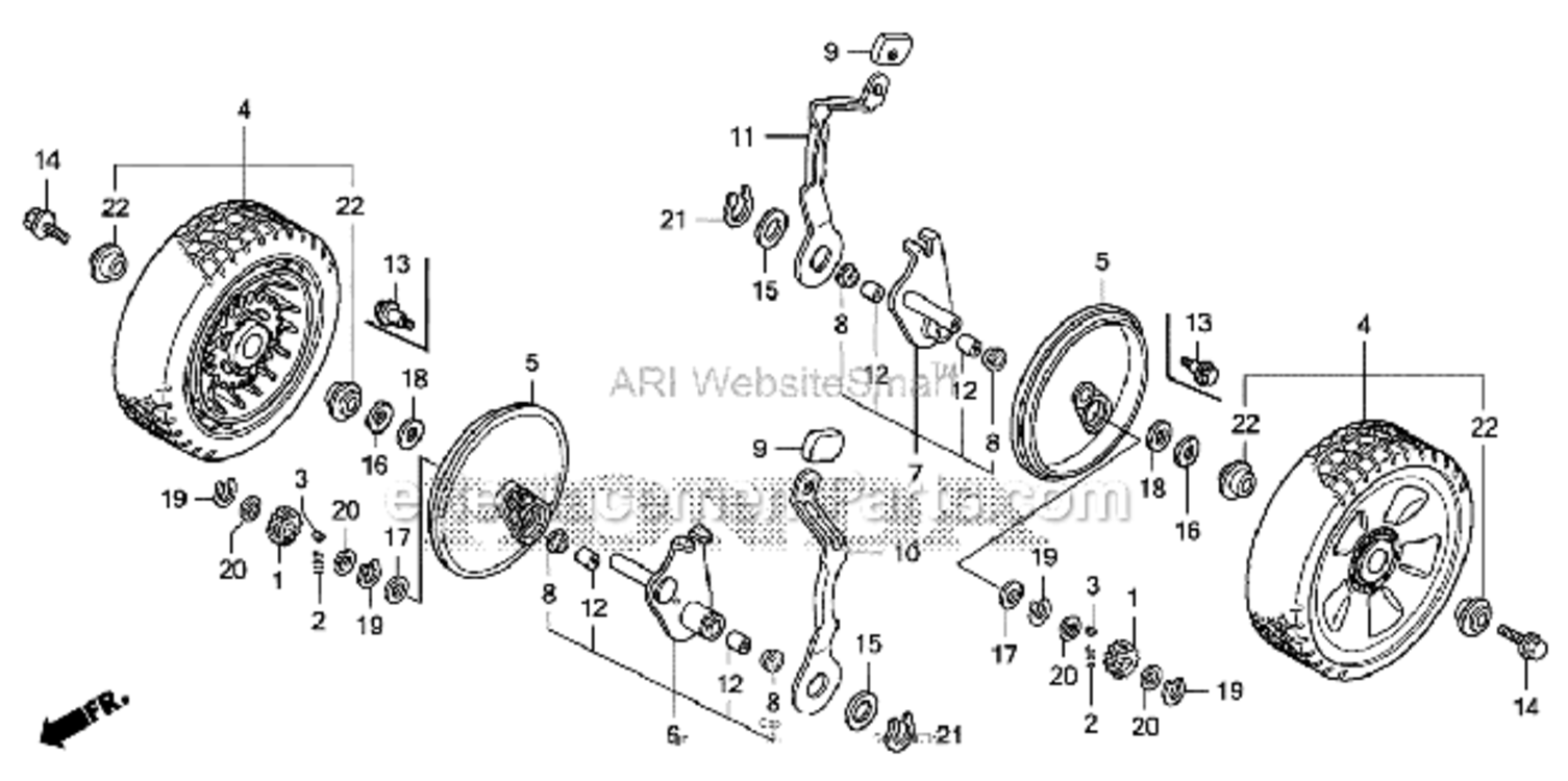 Page Q Diagram and Parts List for HRX217 TDAVin#MAGA-1000001TOMAGA-1299999 Honda Lawn Mower