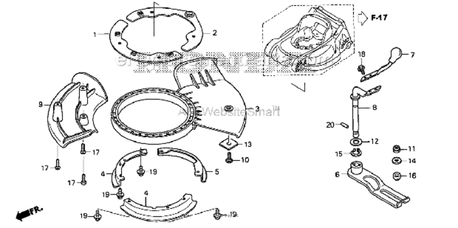 Page T Diagram and Parts List for HRX217 TDAVin#MAGA-1000001TOMAGA-1299999 Honda Lawn Mower