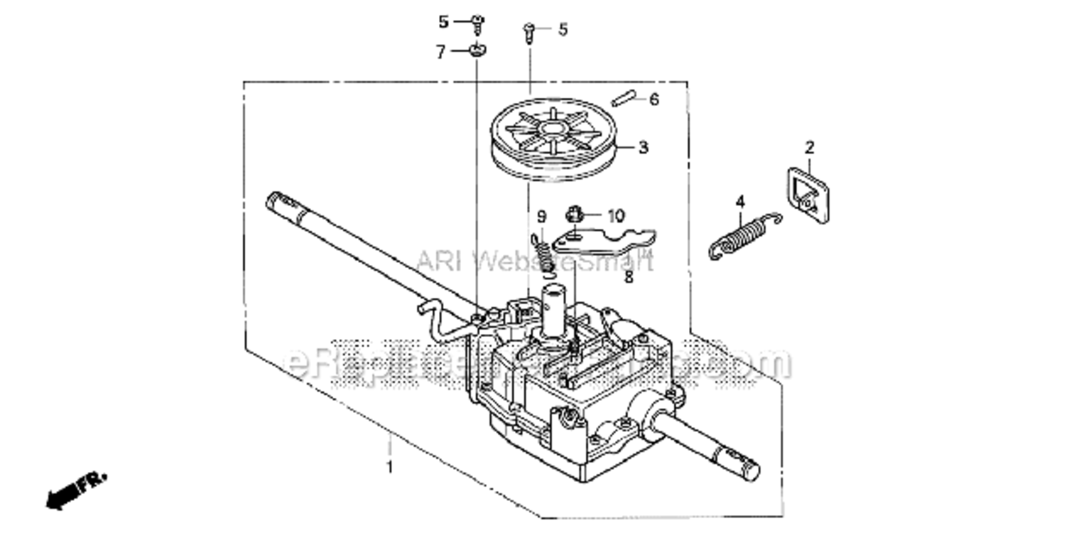 Transmission 1 Diagram and Parts List for HRX217 TDAVin#MAGA-1000001TOMAGA-1299999 Honda Lawn Mower