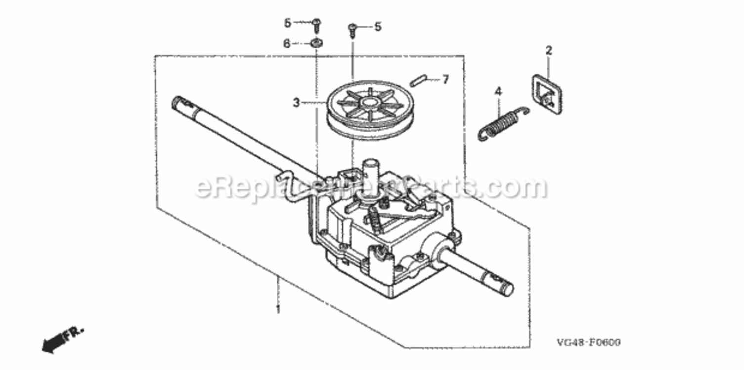 Transmission (3 Speed) Diagram and Parts List for HRZ216 Type TDAAVIN# MAFA-1000001 Honda Lawn Mower