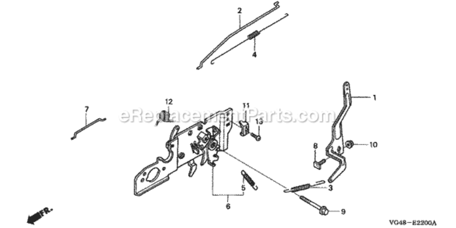 Control Diagram and Parts List for HRZ216 Type TDAAVIN# MAFA-1000001 Honda Lawn Mower