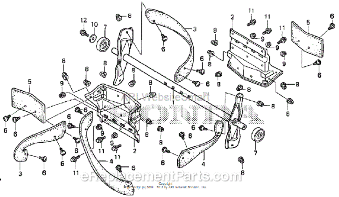 Auger Diagram and Parts List for HS520 Type AVIN# SZBG-6000001 to SZBG-6099999 Honda Snow Blower