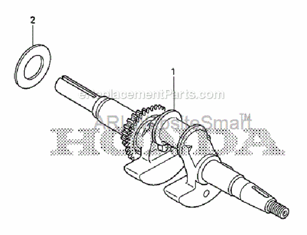 Crankshaft Diagram and Parts List for HS520 Type AVIN# SZBG-6000001 to SZBG-6099999 Honda Snow Blower